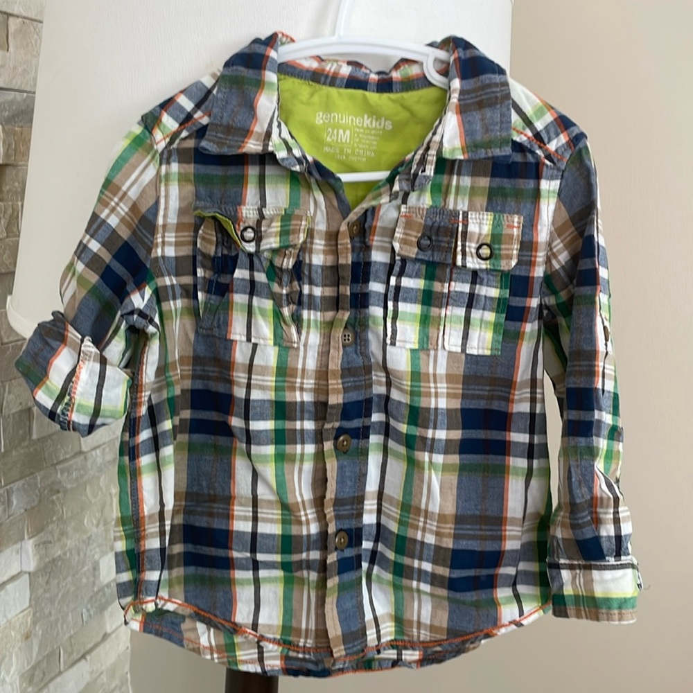 OshKosh Plaid button down shirt